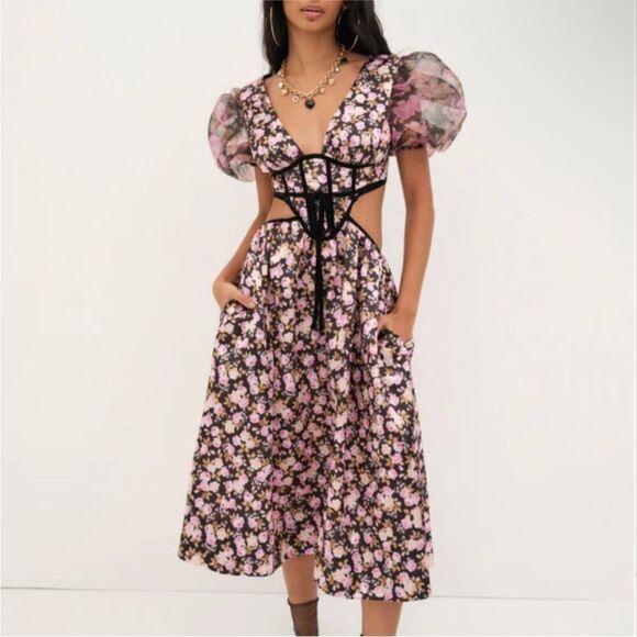 FOR LOVE AND 🍋 LEMONS MADISON MIDI DRESS $297 NWT XL - Picture 3 of 8